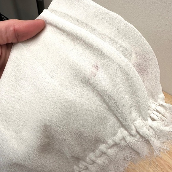 Free People V-Neck Sleeveless Chiffon Top White Size S - Picture 7 of 7